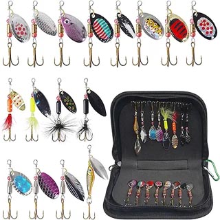 Fishing Lures Spinner Baits, 16 Pcs Hard Metal Spinner Baits
