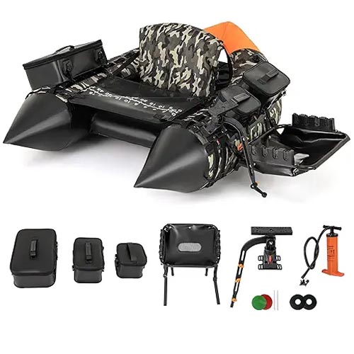 GYMAX Fishing Float Tube, Inflatable Belly Boat