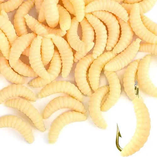 200 Pcs Rubber Maggots Fishing Bait