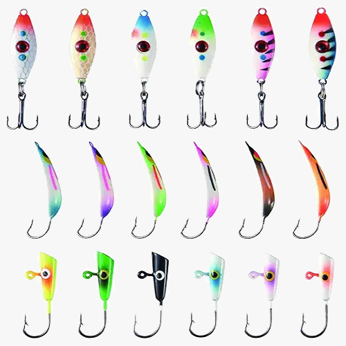 BASSDASH Ice Fishing Lure Kit Glowing Paint