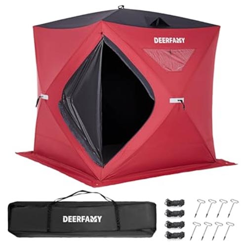 DEERFAMY Ice Fishing Shelter, 3/4/5/6/8 Person