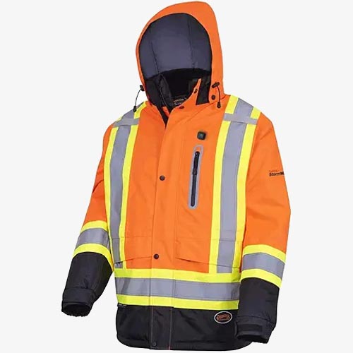 Pioneer Hi Vis Waterproof Heated Safety Jacket