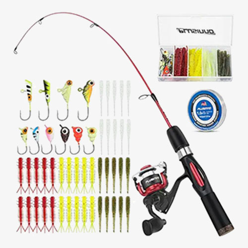 PLUSINNO Ultralight Ice Fishing Rod and Reel Combo