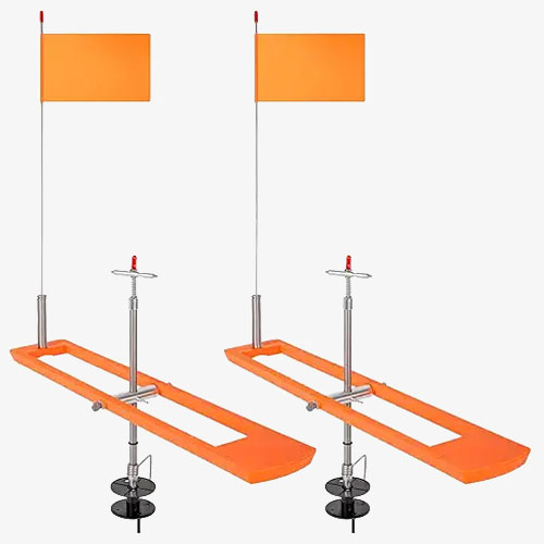 SF Ice Fishing Tip-Up Foldable with Orange Pole Flags