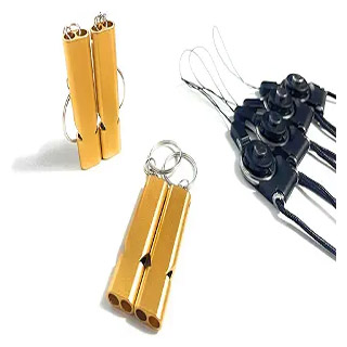 4-Pack Loud 120dB Double Tube Emergency Whistle