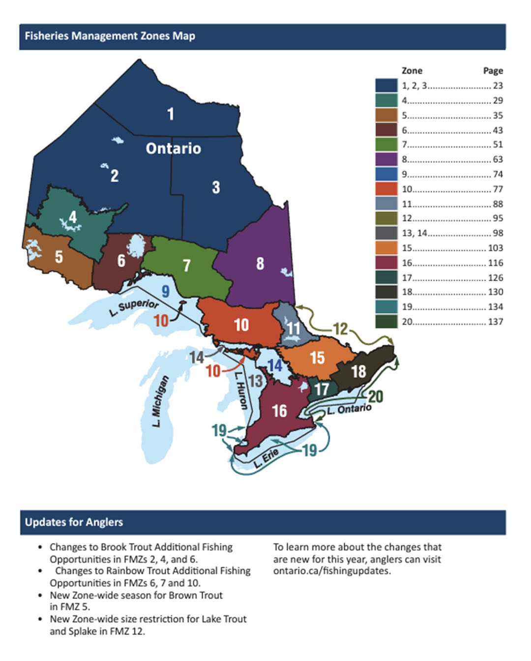 Fisheriens Management Zone Map
